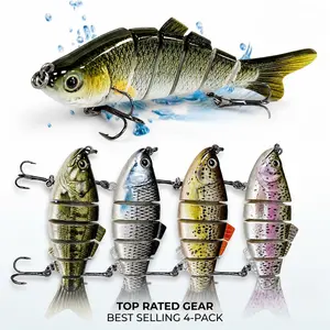 Bionic Torpedo Sinking Swimbait,9in 0.56oz Multi-Jointed Hard Lures Set,  Lifelike Artificial Bait for Freshwater Saltwater Use, Beginner Outdoor Fishing Equipment