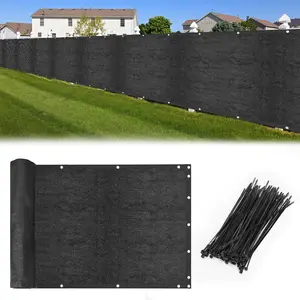 6' x 50' Heavy Duty Privacy Screen Fence Cover, 150 GSM 90% Blockage Windscreen with Zip Ties & Grommets, UV-Protected Shade Mesh Cloth for Outdoor Use, Balcony
