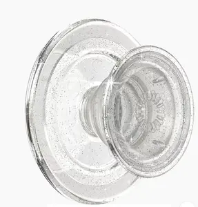 PopSockets Clear Glitter MagSafe PopGrip - Transparent Sparkle Design for Secure Grip & Magnetic Compatibility