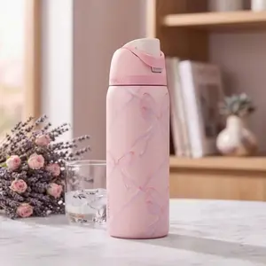 Owala New Holiday Tumbler Sugar Plum Fairy FreeSip 32oz Coquette Pink Insulated Leakproof Stainless Steel Water Cup Cute Aesthetic Gift for Her