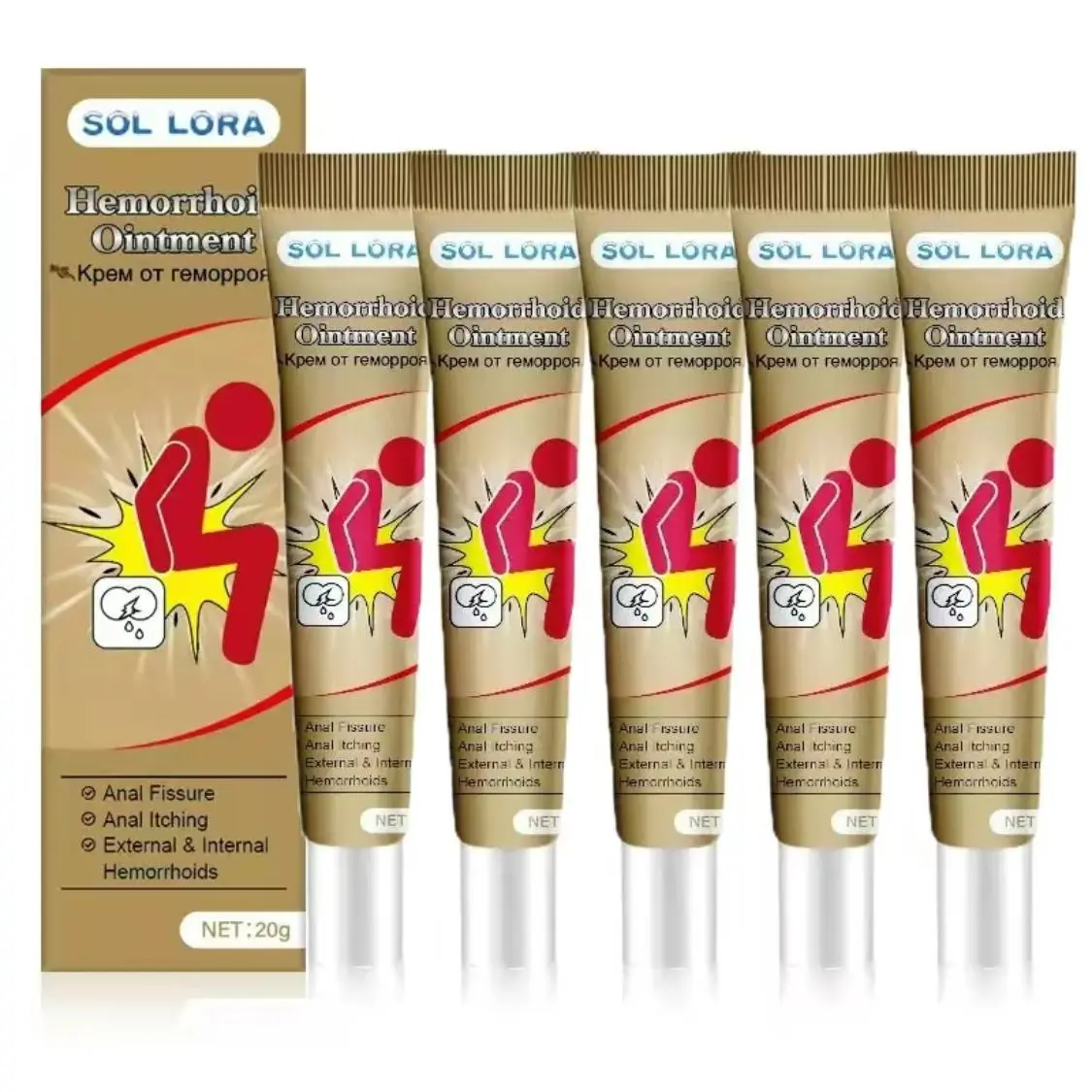 Herbal Hemorrhoid Cream - Original Formula Body Care Cream for Targeted Relief, 20g Tubes Local Application, Single Item, Moisturizers