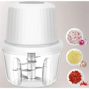 Portable Veggie Chopper, 400ML Electric Garlic Chopper with 6 Blades, Garlic Grinder Mini Vegetable Chopper, Onion Mincer, Food Processor for Ginger Chili Fruit Meat