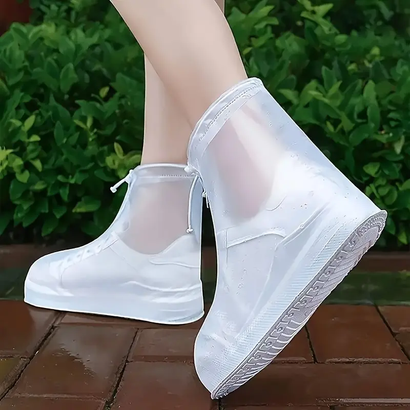 Zipper PVC Rain Shoe Covers, Anti-Slip Wear-Resistant, Thick Outdoor Travel Protection, Durable Rainday Shoes Cover for Men and Women, Rainy Days, Waterproof Cover, Thickened Rainproof