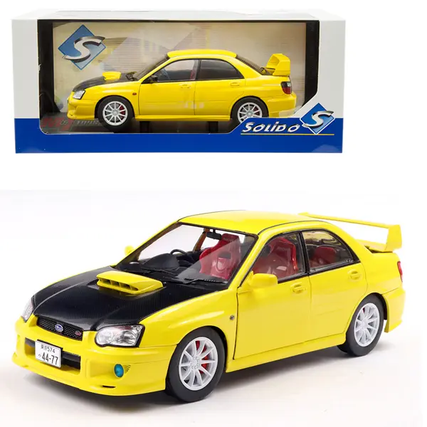 Solido 1:18 2003 Subaru Impreza WRX STI Solido Works Yellow Diecast Model Car