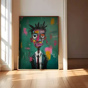 Afrocentric Abstract African American Digital Art Download - Single Print, Multi-Size Printable Black Man Poster, Unframed Home Decor Wall Artwork with Hand Tape for Easy Display, Room Decoration