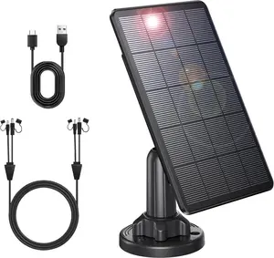 Trail Camera Solar Panel 12V/6V Solar Panel with 4000mAh 3W Solar Battery Kit Compatible with Hunting Game Camera IP66 Waterproof Hunting Accessory Trail Cam