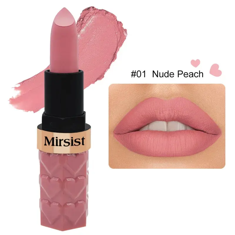 Velvet Matte Lipstick Non Transfer Waterproof Highly Pigmented Longwear Nude Peach Brown Cherry Tones Smooth Lip Makeup