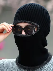 Solid Color Balaclava Hat, 2024 New Style Windproof Neck Full Face Mask Gaiter Mask, Knitted Balaclava Hat for Men & Women, Fashion Accessories for Fall & Winter