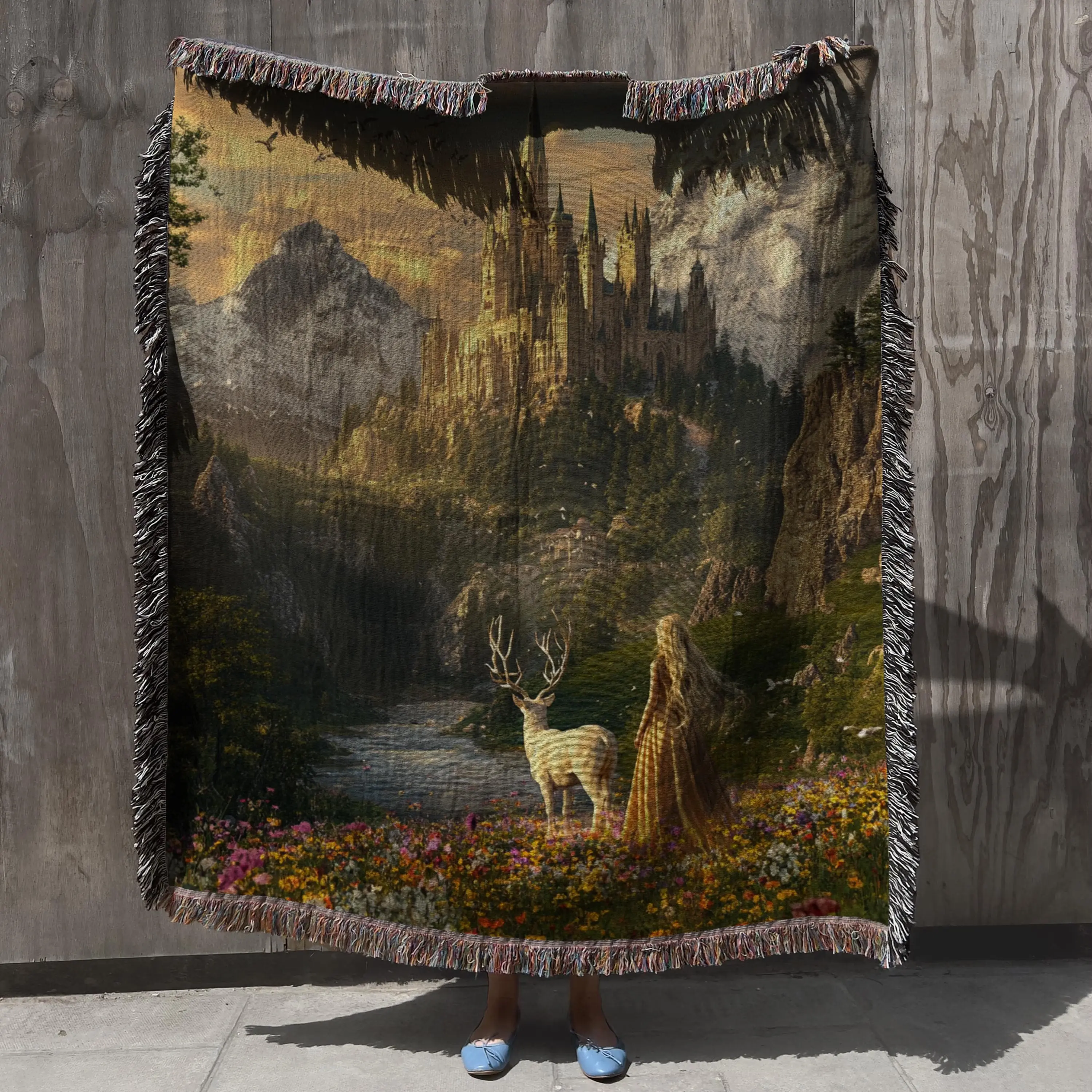 Throne of Glass Woven Blanket, TOG Merch Sarah J Maas Gift, Fantasy Bookish Wall Tapestry, Cozy Reading Throw