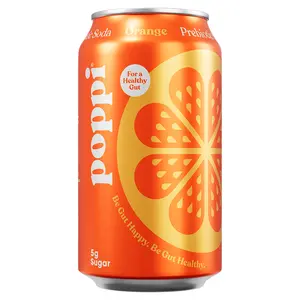 Poppi Prebiotic Soda, Orange , 12 oz (Pack of 12)
