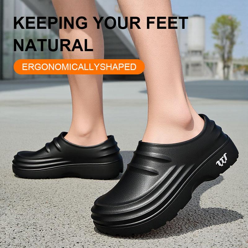 TEER Women's Work Shoes Pure Black EVA Lightweight Comfortable Waterproof  All Seasons Ideal for Long Stands clogs for men and women