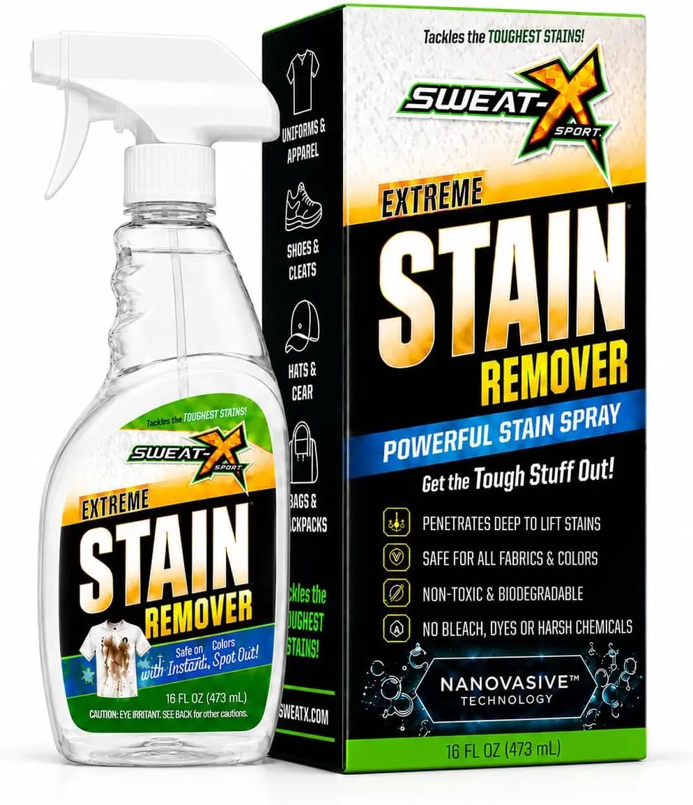Sweat X Sport Extreme Household Stain Remover Spray - Formulated for Activewear, 16 fl oz