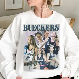 Paige Bueckers Sweatshirt, MVP Basketball Shirt, Vintage Bootleg Graphic Tee, Paige 5 College Basketball Crewneck Sweater Gift for Her Womenswear Long Sleeve Casual Tops