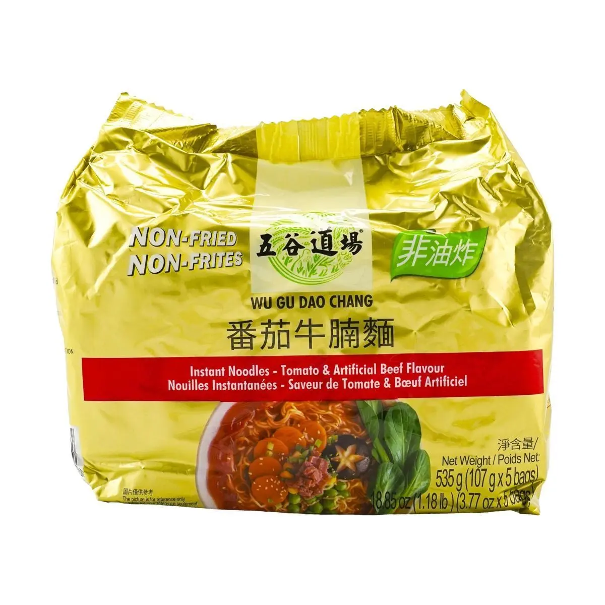 WUGUDAOCHANG Tomato Beef Brisket Noodles - Instant, Non-Fried, 5 Packs* 3.77oz