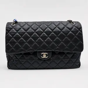 Pre-owned CHANEL FRANCE Crossbody Bags H1 Classic FlapCF Black Gold Cowhide Oversized Maxi/Jumbo H21636