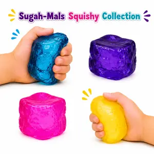 Sugah-Mals Sensory Squishy Collection - Slow-Rise Stress Ball Fidget Toys: Ice, Glitter, Marble Shapes & Gummy Orbs with Soft Maltose Texture