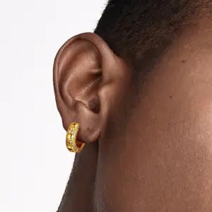 FindChic Mens Hoop Earrings Cubic Zirconia