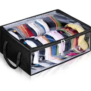 Wide Brim Hat Storage Rack, Baseball Cap Organizer, Large Capacity Hat Hanger, Closet Hat Holder, Holds Up to 40 Hats, Hat Storage Bag