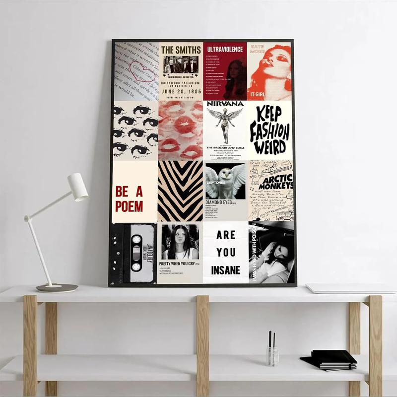 50PcsRoom Decor, Y2k Wall Art Prints for Bedroom, Coquette Wall Collage Kit for Room Aesthetic, 4"x6" Vintage Photo Collage Kit Pictures , Retro Rockstar Posters Wall Decor Dorm Decor