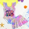 K-Pop Beach Babe Starry Sky Print Halter Neck Swimsuit Set, Boho Style Fitted Two-Piece Swimwear, All over Print Bathing Suit, Tankini Set Bathing, Tankini Outfit
