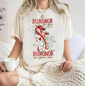 Comfort Colors Mulan Dragon Shirt, Mushu Dragon Dishonor On Your Cow T-shirt, Birthday Gift Shirts, Matching Family Trip