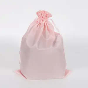 UNIKY Satin Wig Bags with Drawstring - Pink Silk Hair Storage Bags for Multiple Wigs Bundles Extensions Organized Travel