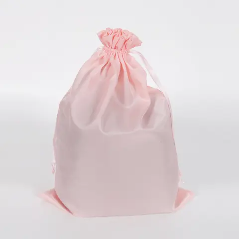UNIKY Satin Drawstring Wig Storage Bags - Pink, Snug Secure Fit, Travel Bag for Hair Bundles & Extensions, Ideal for Travel & Storage at Home