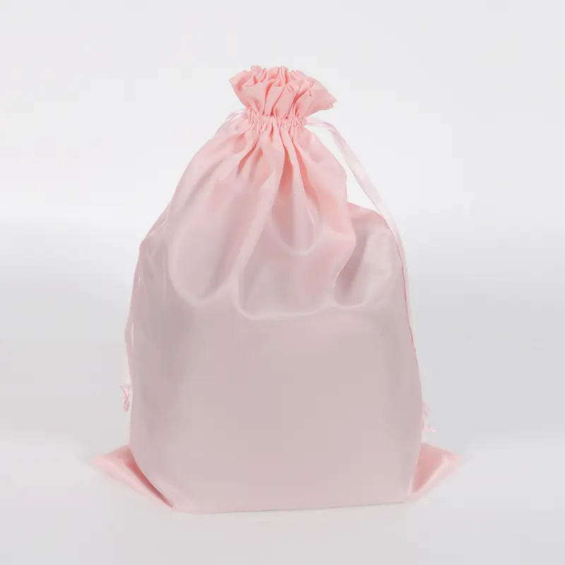 UNIKY Satin Drawstring Wig Storage Bags - Pink, Snug Secure Fit, Travel Bag for Hair Bundles & Extensions, Ideal for Travel & Storage at Home