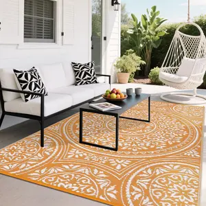 9x12 Waterproof Outdoor Rug – Reversible Plastic Straw Patio Rug for RV, Deck & Beach