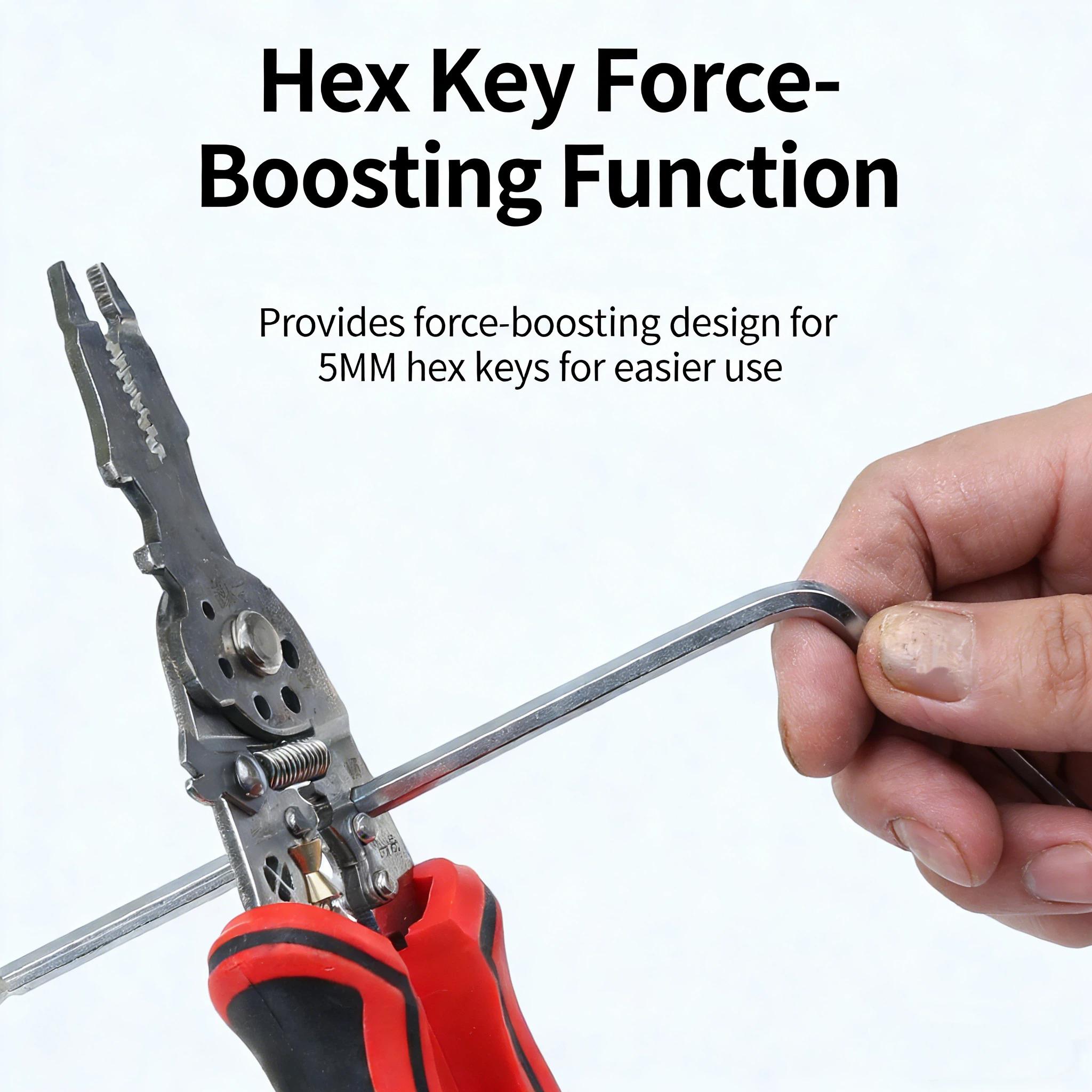 16-in-1 Multi-Function Wire Stripper Pliers with Live Wire Indicator Manual Hand Tool for Cutting Stripping Crimping Twisting & Bending Wires Home Repair Use Compact Portable High-Quality Tools