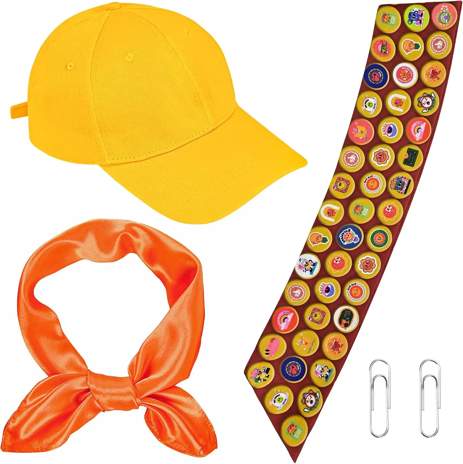 Scout Costume Set, Wilderness Explorer Costume Scout Accessories with Hat Sash Scarf for Men Women for World Book Day HalloweenGift.