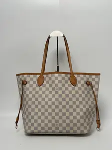 Pre-owned Louis Vuitton Cavnas Tote Bags Neverfull MM Damier Azur Tote Bag Shopper Handbag JE498LV