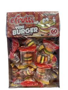 EFRUTTI MINI  BURGER GUMMI CANDY  PACK  60 PIECES IN BOX travel snack