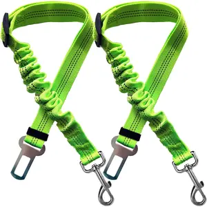 2 Packs Dog Seatbelt Seat Belt Car Harness Leash Travel Accessories Bungee Anti Shock Pet Cat Adjustable Lead Clip Safety Seats Belts Black