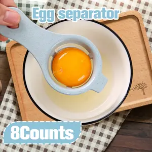 8 Counts Egg Yolk White Separator, Hollow Out Design for Quick Separation