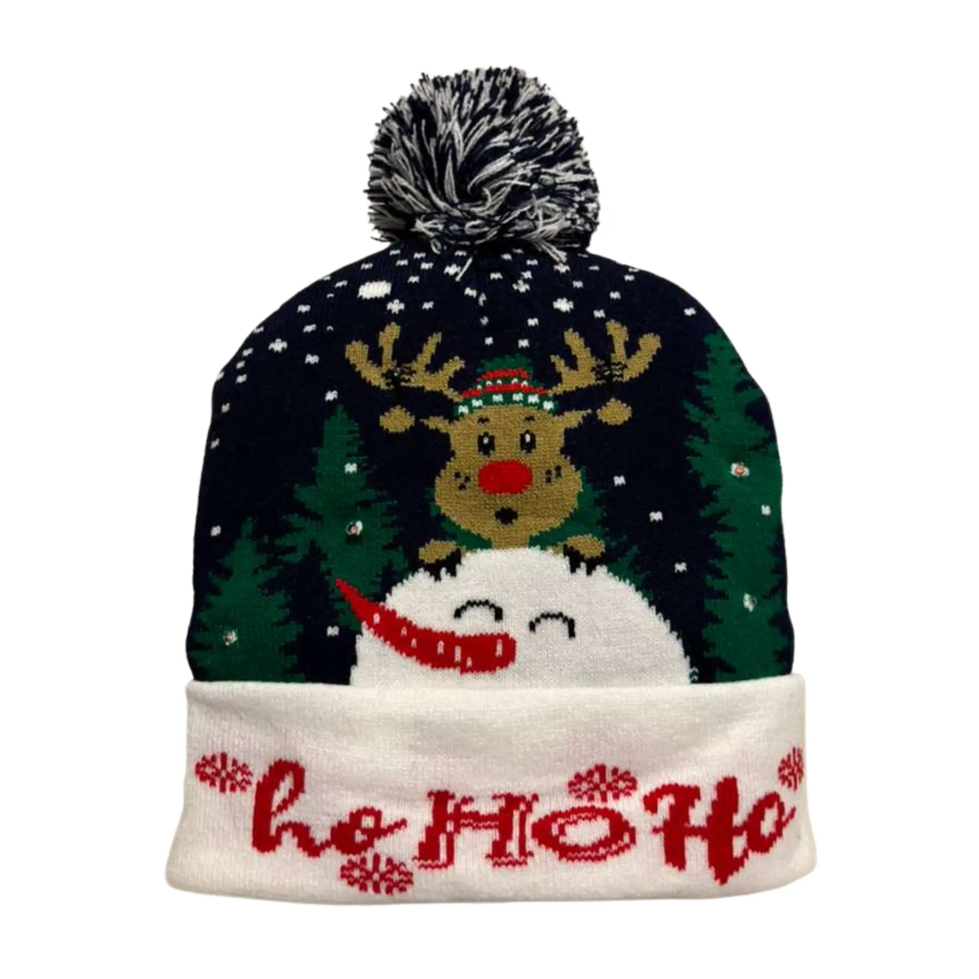 Christmas Knitted Beanie Hat Colorful Flashing Holiday Xmas Christmas Party Supplies(One Size Fits More)