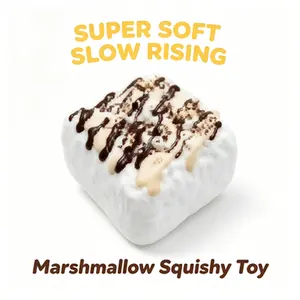 Marshmallow Squishy Toy, Safe Silicone Stress Relief Squeeze Toy, Non-Toxic Slow Rising Fidget Toy for Anxiety, Kawaii Dessert Decompression Toy