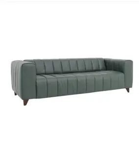 Octavia Top Grain Leather Sofa Green