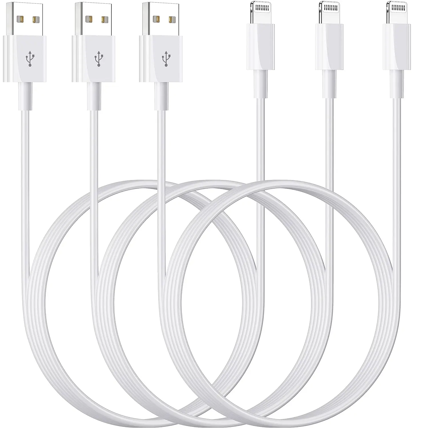 iPhone Charger Cable 3FT 3Pack Apple MFi Certified Braided Lightning Cord | iPhone Charging Cable with Usb to Lightning Cord for iPhone5-14 iPad Air Pods Fast Charging Cable Data Sync for Carplay