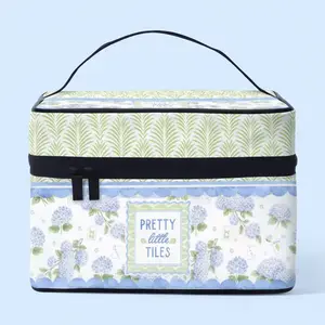 House of Hydrangea Mahjong Tile Storage Tote | Blue Tote