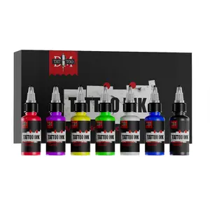 DM Tattoo Ink Set 1/2 oz (15ml) Tattoo Supply 7 Colors Tattoo Pigment Ink Kit Professional Beauty Paints Makeup Tattoo Supplies Semi-permanent