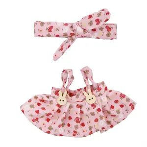 Plush Doll Clothes for Labubu Dolls, Plaid Flower Bag, Soft Fabric Kids Doll Set, Fashion Doll Accessories, Unique Style Gift Collection