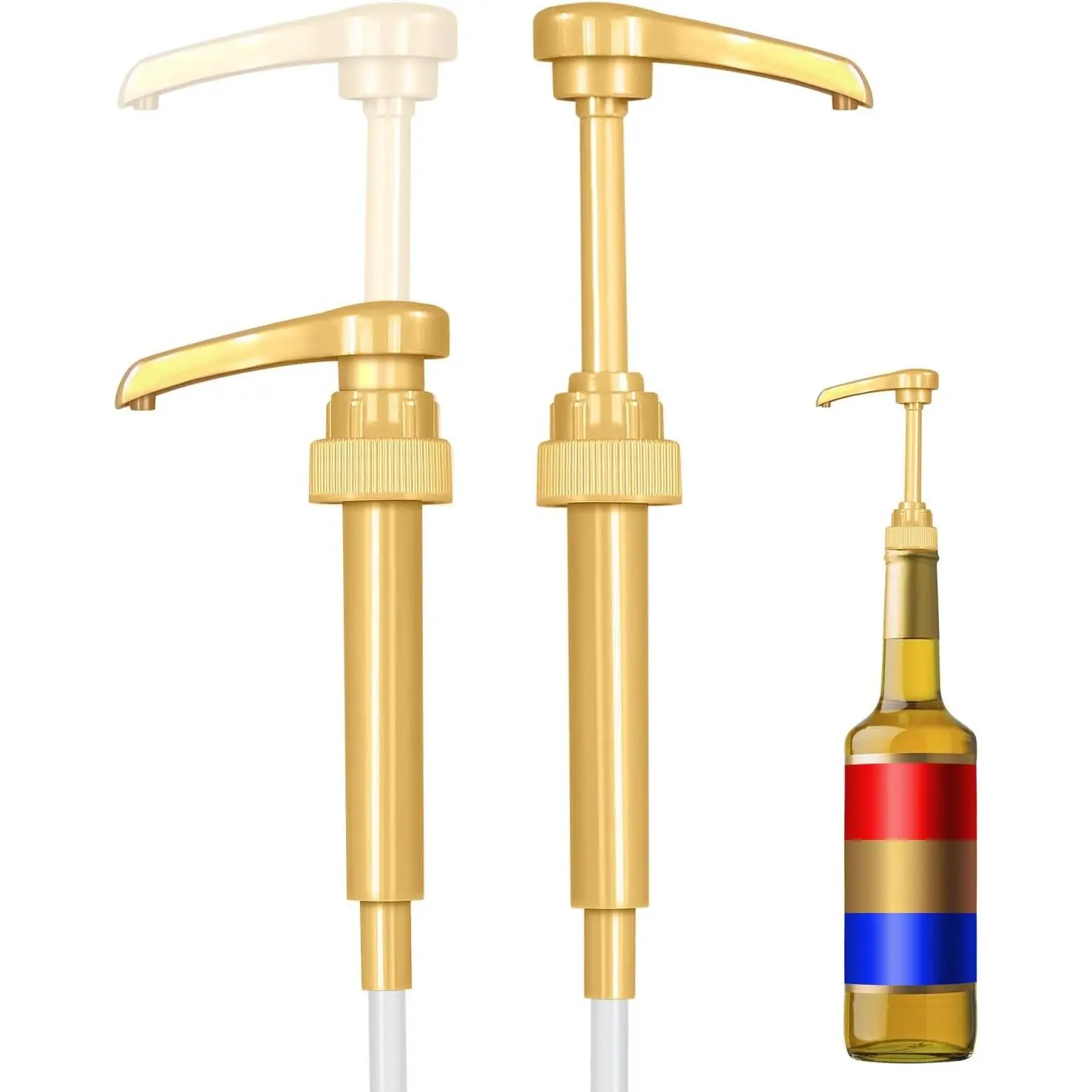 2 Pack  Coffee Syrup Pump Dispenser, Syrup Pump is Compatible with , , Jordans Skinny Syrups, Fits 25.4 Oz/750 ML Bottles, for Coffee Syrups, Teas, Snow Cones, Smoothies