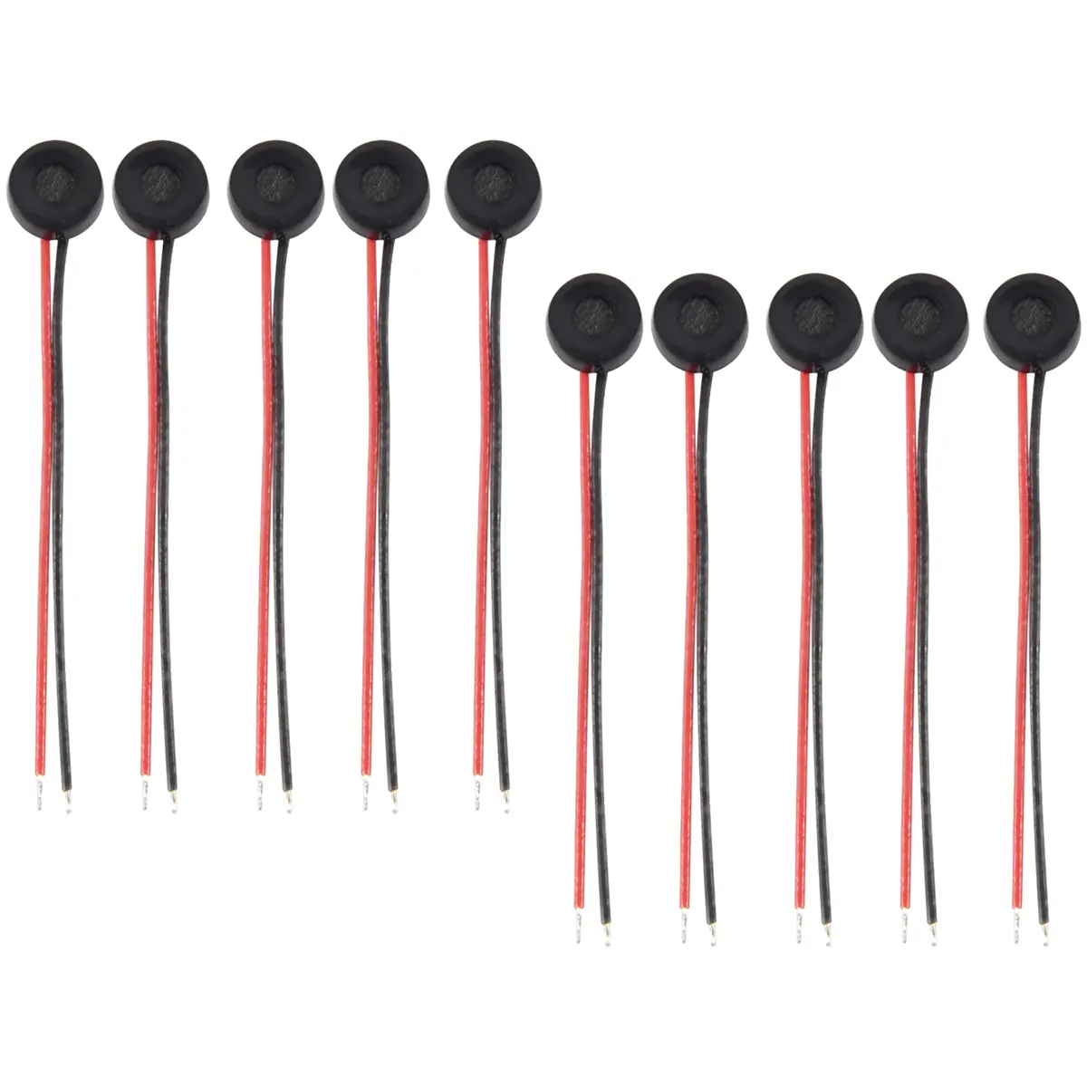 10pcs Wired Back Electret Condenser Microphones - 4x2mm, 20mm Length Small Size Plastic Digital Audio Mics for Smartphones, PCs, Digital Camera, Intercom