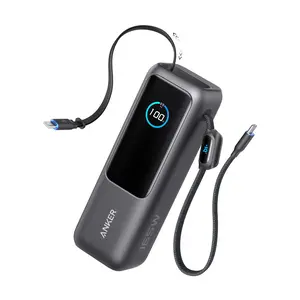 【Power Bank】Anker 165W 25,000mAh Laptop Power Bank, Portable Charger with Built-In Retractable USB-C Cable, 4-Device Fast Charging Battery Pack for Travel and Work,summerwins,FathersDayGift