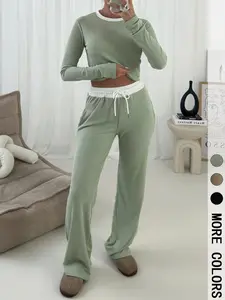 Men's Casual Loose-Fit Long Sleeve Top & Pants Set, Comfortable Clothes for All-Season