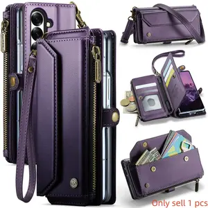 Samsung Galaxy Z Fold Wallet Case, Rfid Protection, Stand & Card Slots, Fits Models 7/6/5/4/3, Unisex Design, Durable Phone Cover