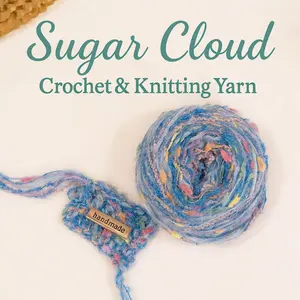 Art Yarn for Crochet & Knitting – Sugar Cloud Multicolor Yarn for Scarves, Hats, Blankets – Soft Textured Novelty Yarn