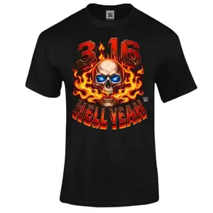 🤼🔥[100% Cotton][Graphic T Shirt]Classic Wrestling "Hell Yeah" Inspired T-Shirt – Retro Wrestling Fan Graphic Tee, Unisex Cotton Short Sleeve Top, Bold Sport Entertainment Streetwear Shirt for Men & Women, Casual Gift Tee