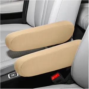 2 count  Front Seat Armrest Covers, Elastic Fabric Stretch  Seat Armrest Protectors, Soft Front Seat Armrest Cover Replacement, Universal  Accessories for  (Beige)